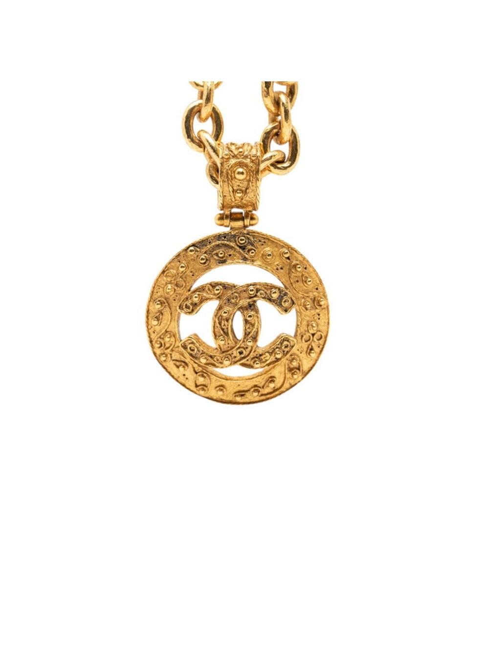 Chanel Cc Logo Chain Pendant Necklace #287804C14B